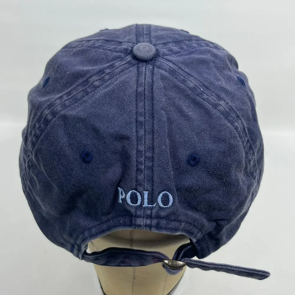 POLO RALPH LAUREN Hat Mens OS The Iconic Cotton Chino Ball Cap Buckle Twill Blue